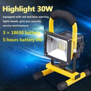30Watt Portable Long Range White LED Rechargeable Flood Light