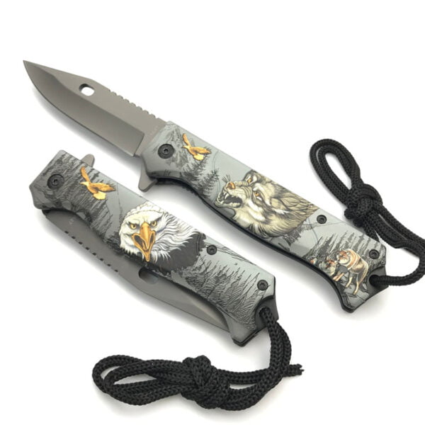 Browning eagle and wolf stainless steel folding knife - Image 6