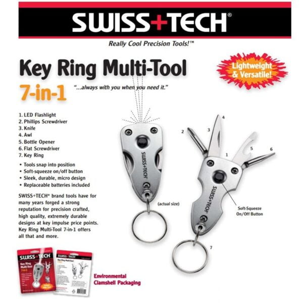 Swiss Tech 7 in 1 EDC Key Ring Pocket Multi-Tools - Image 5