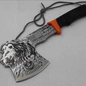 American lion head saber axe