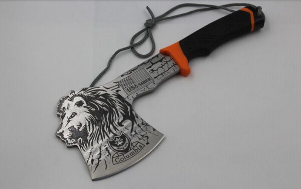 American lion head saber axe