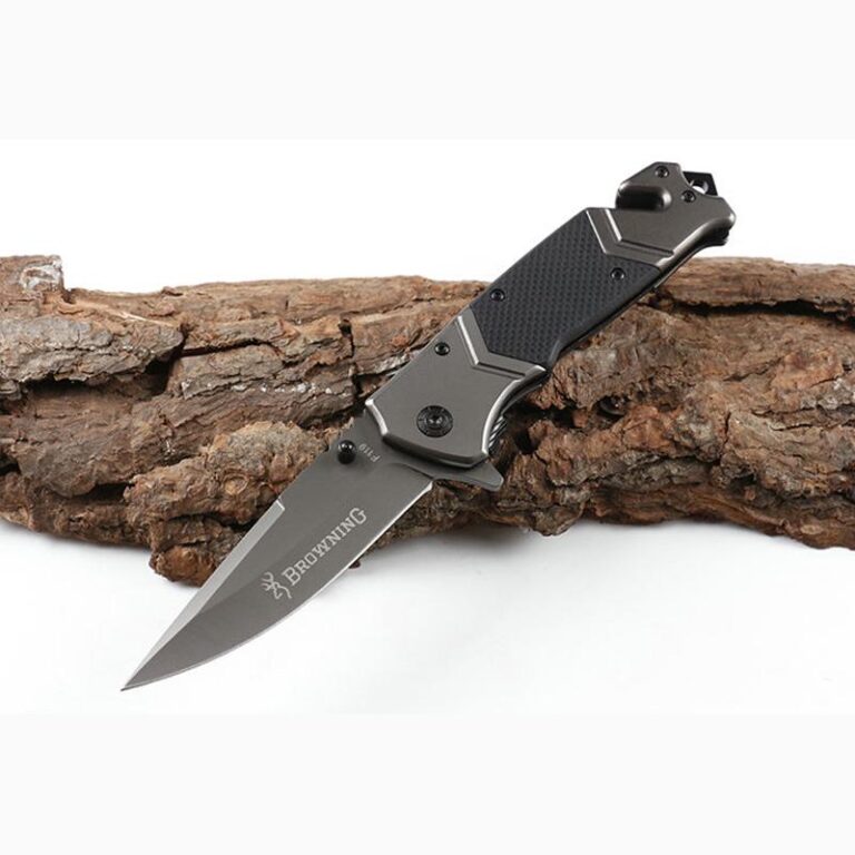 Browning F119 fast opening folding knife with grey Titanium handle