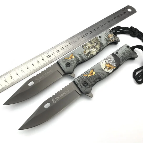Browning eagle and wolf stainless steel folding knife - Image 2