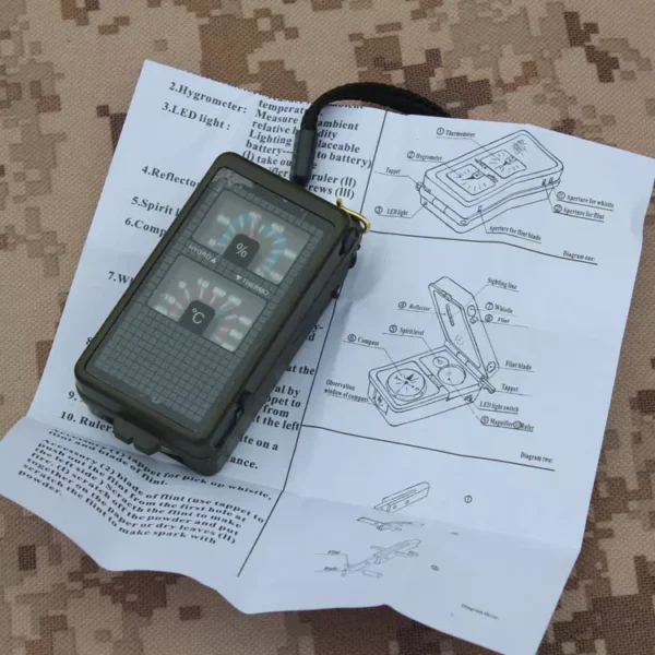 Multifunction 10 in 1 survival Compass - Camping - Image 2
