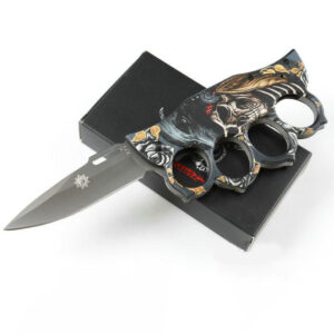 Knuckle Duster Folding Skull Knife